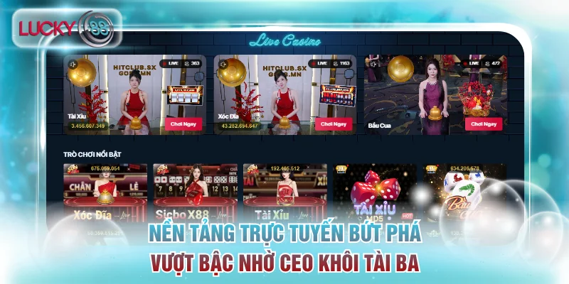 Tác Giả Lucky88 - Quá Trình Sáng Lập Trang Cược Số 1 Châu Á 2 Nền tảng trực tuyến bứt phá vượt bậc nhờ CEO Khôi tài ba